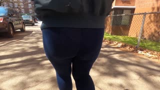 Quaratine errand run with wife in see through leggings and see thru shirt