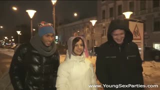 Young Sex Parties - Alina - Interracial DP sex party